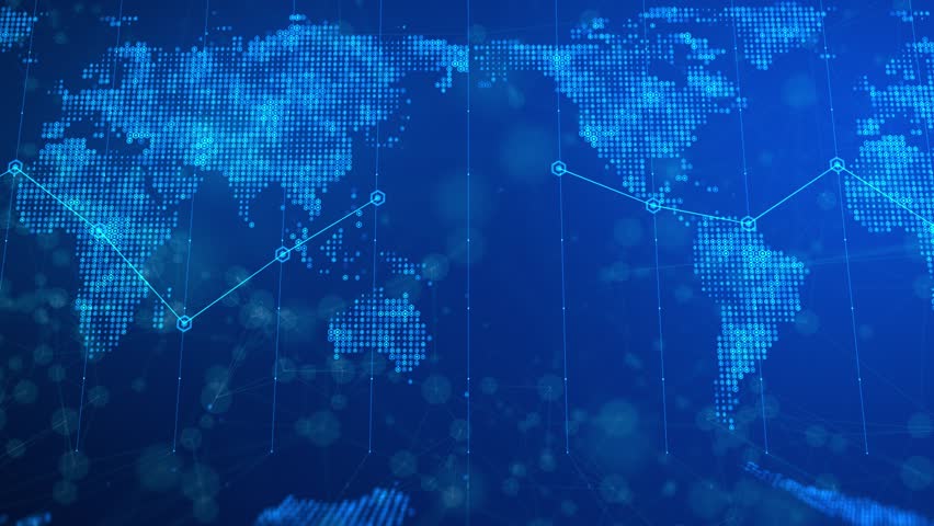 This Motion Graphics Video Features A News Broadcast World Map Background  Flat Renditions Of The World Map Are On The Base And Distant Background Of The Clip 