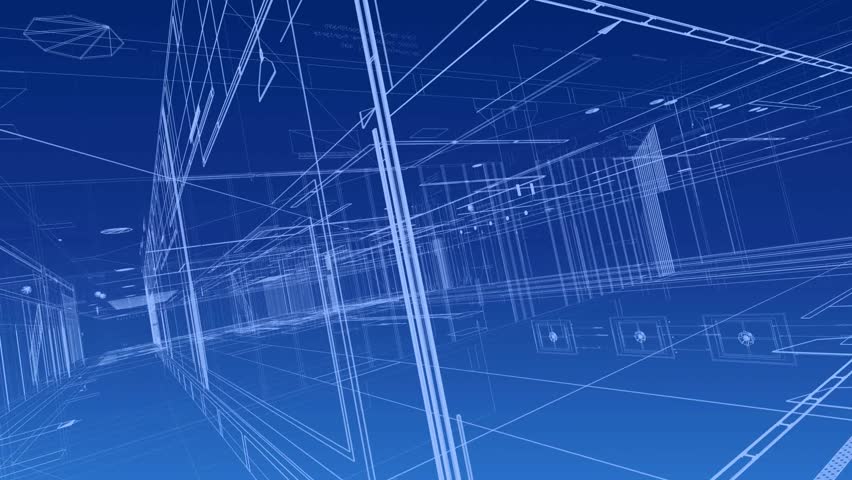 Architecture Plan Blue Background