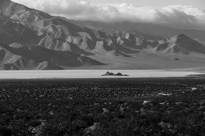Dramatic Black And White California Desert Landscape