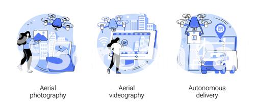 Drone Service Abstract Concept Vector Illustrations