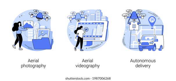Drone Service Abstract Concept Vector Illustrations