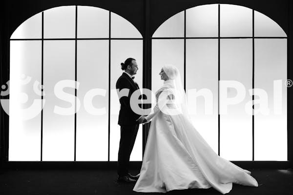 Elegant Black And White Wedding Portrait