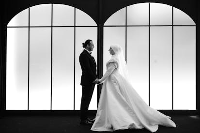 Elegant Black And White Wedding Portrait