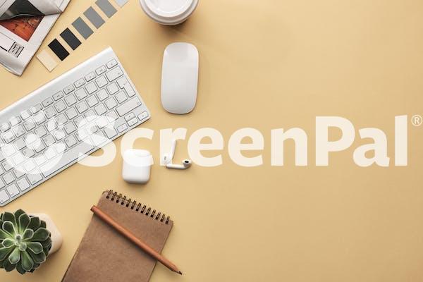 Keyboard And Mouse On Beige Background