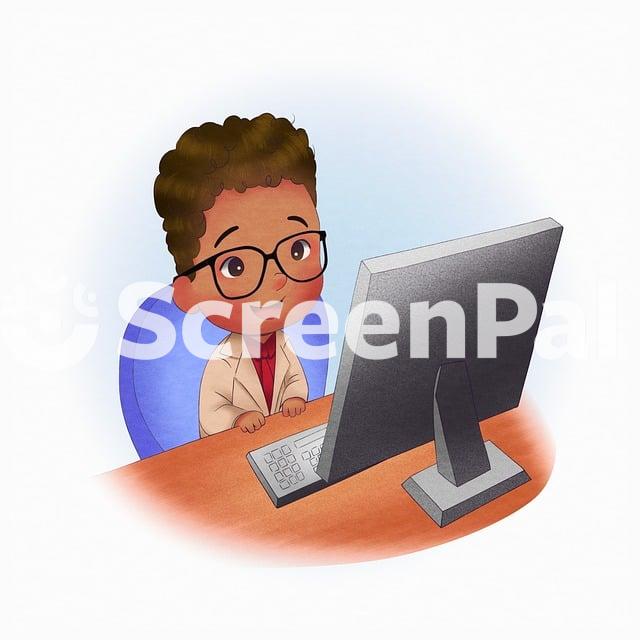 Kid Boy Computer Drawing
