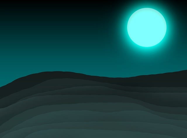 Moon Night Desert Landscape Sahara