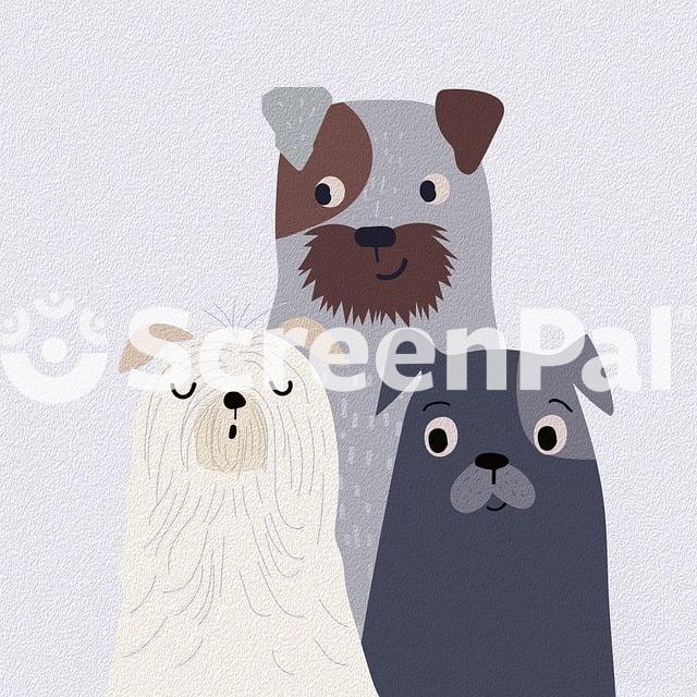 Poster Drawing Nature Animals Dogs
