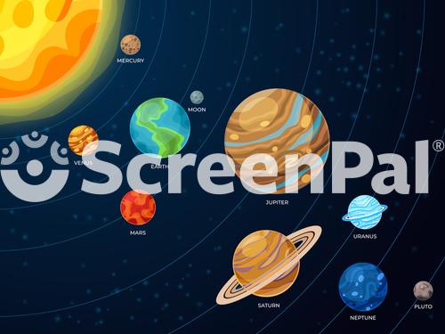 Solar System Scheme Galaxy Planets Space Orbit Systems Flat Creative Astronomy Concept Cartoon Universe Order Recent Vector Infographic