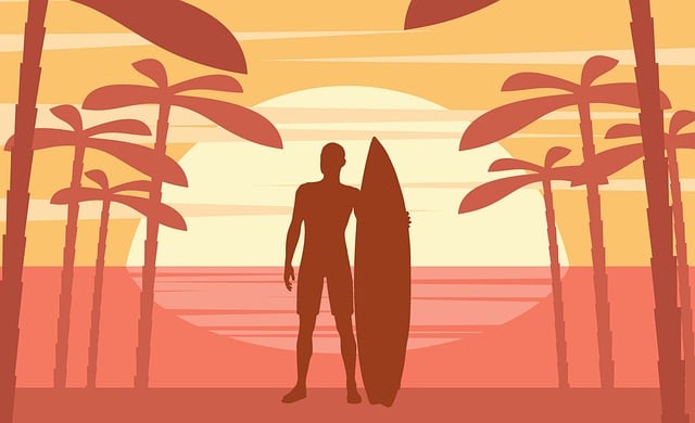 Surfer Surfboard Man Beach Ocean